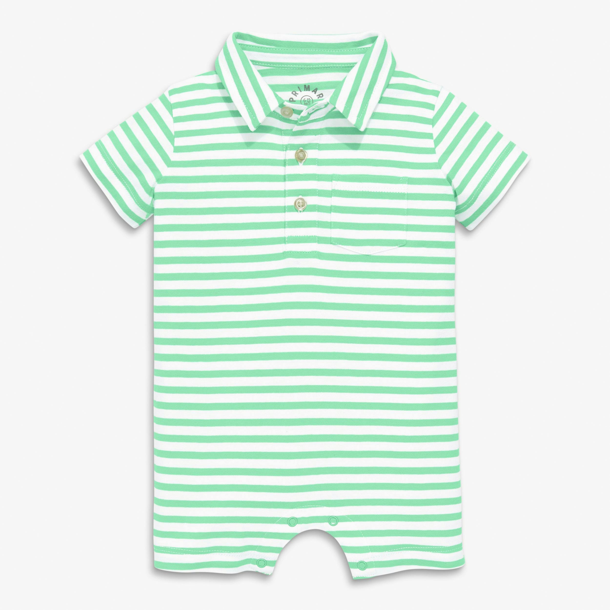 Clearance baby polo shortie in mini stripe