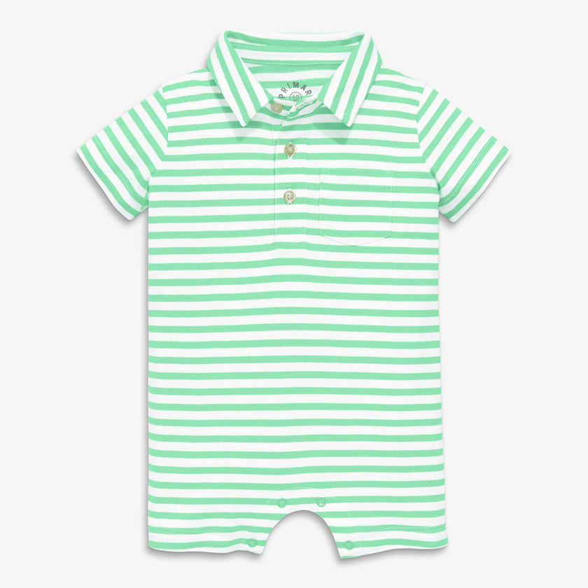 Clearance baby polo shortie in mini stripe