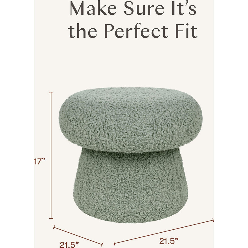Mushroom Pouf in Sage Teddy Loop