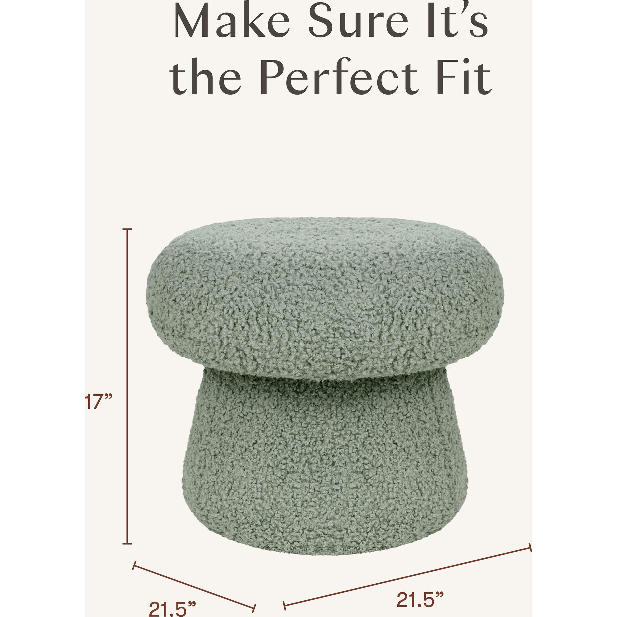 Mushroom Pouf in Sage Teddy Loop