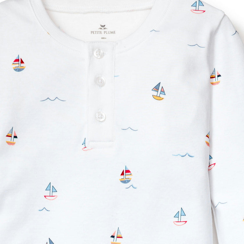 Kid's Pima Snug Fit Pajama Set in Bateau
