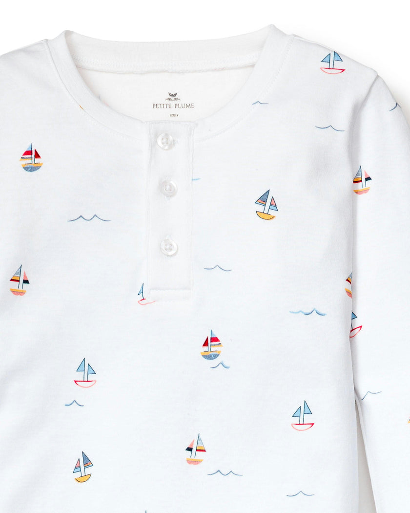 Kid's Pima Snug Fit Pajama Set in Bateau