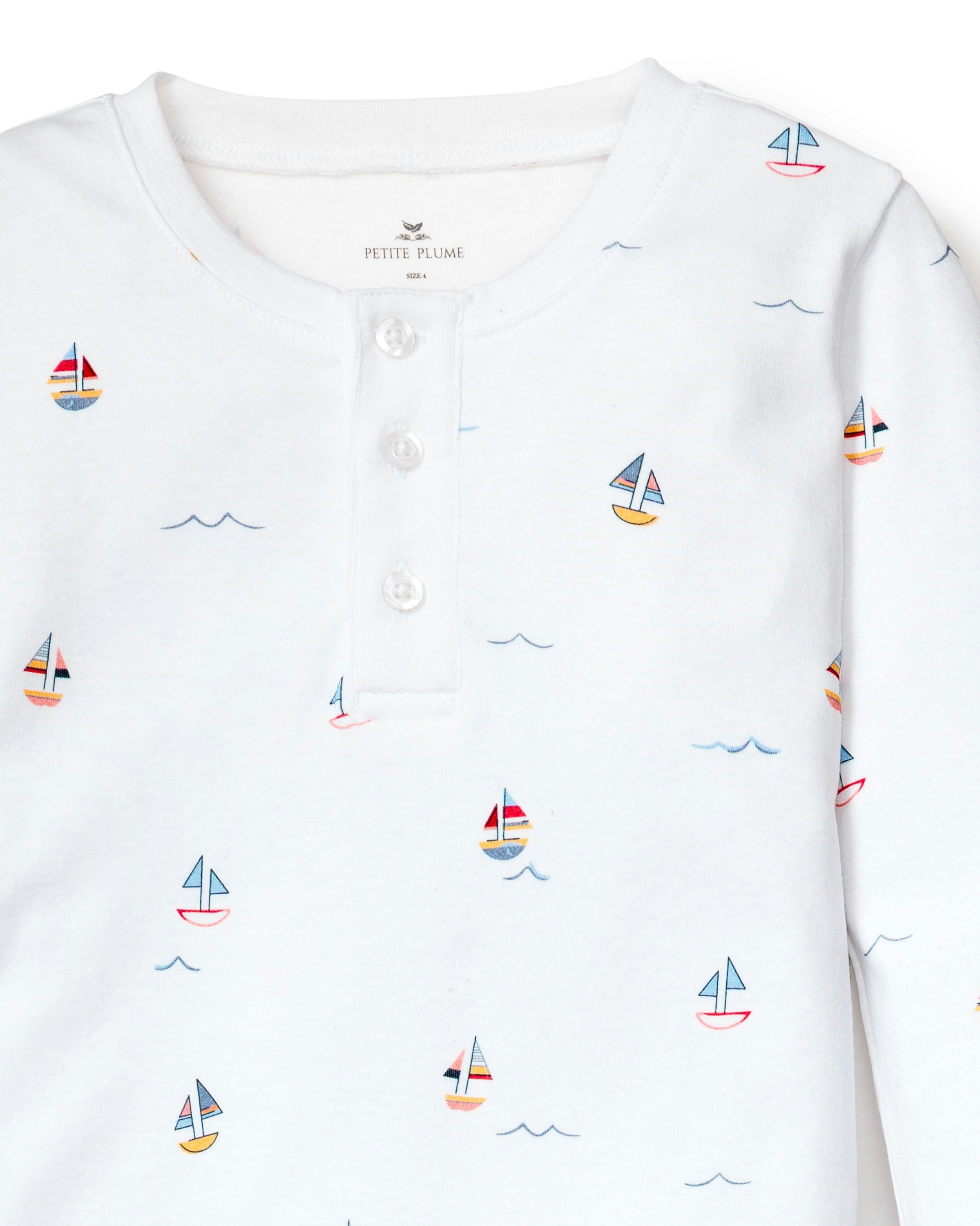 Kid's Pima Snug Fit Pajama Set in Bateau