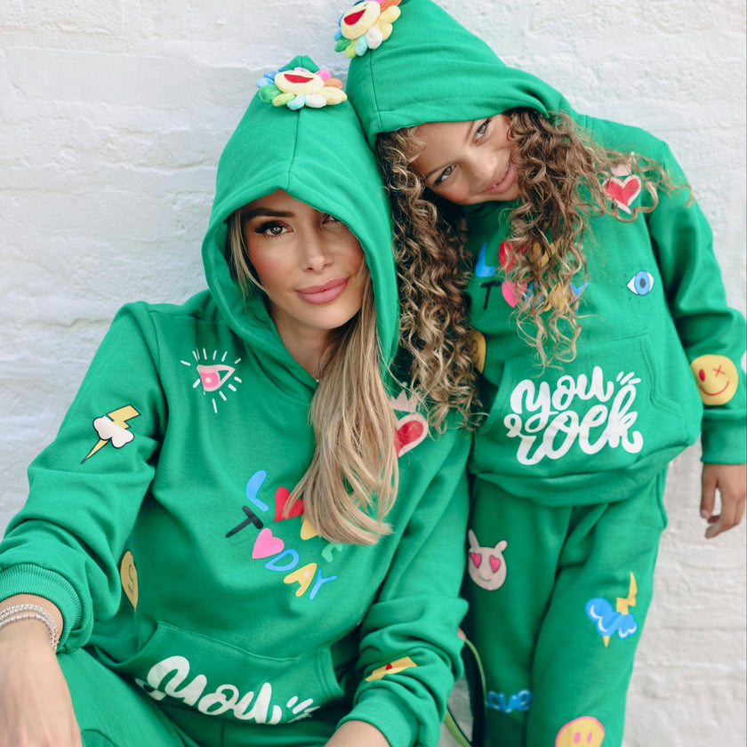 You Rock Doodle Print Hoodie And Pant Set