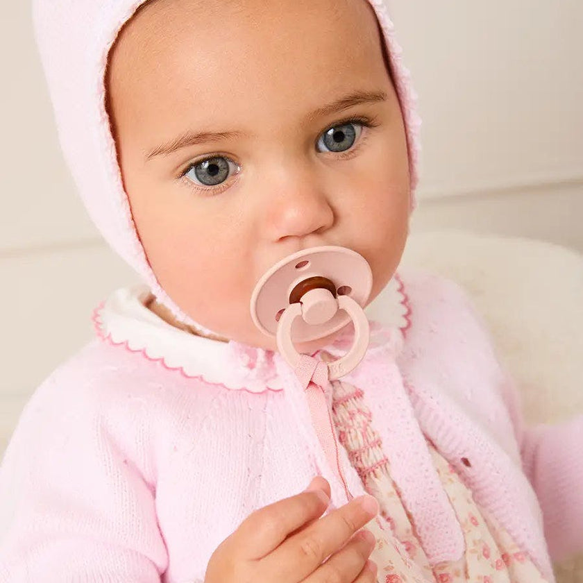 Lace Detail Bonnet in Baby Pink (0-9mths)