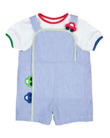 Seersucker Shortall With Cars