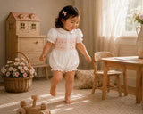 Camellia Smocked Romper | Heirloom Peach