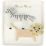 Zebra & Lion Felt Hair Clips