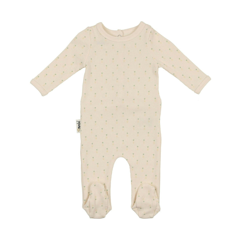 Ribbed Pineapple Footie and Beanie Set