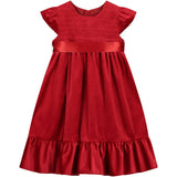Poppy Smocked Velvet Girls Party Dress