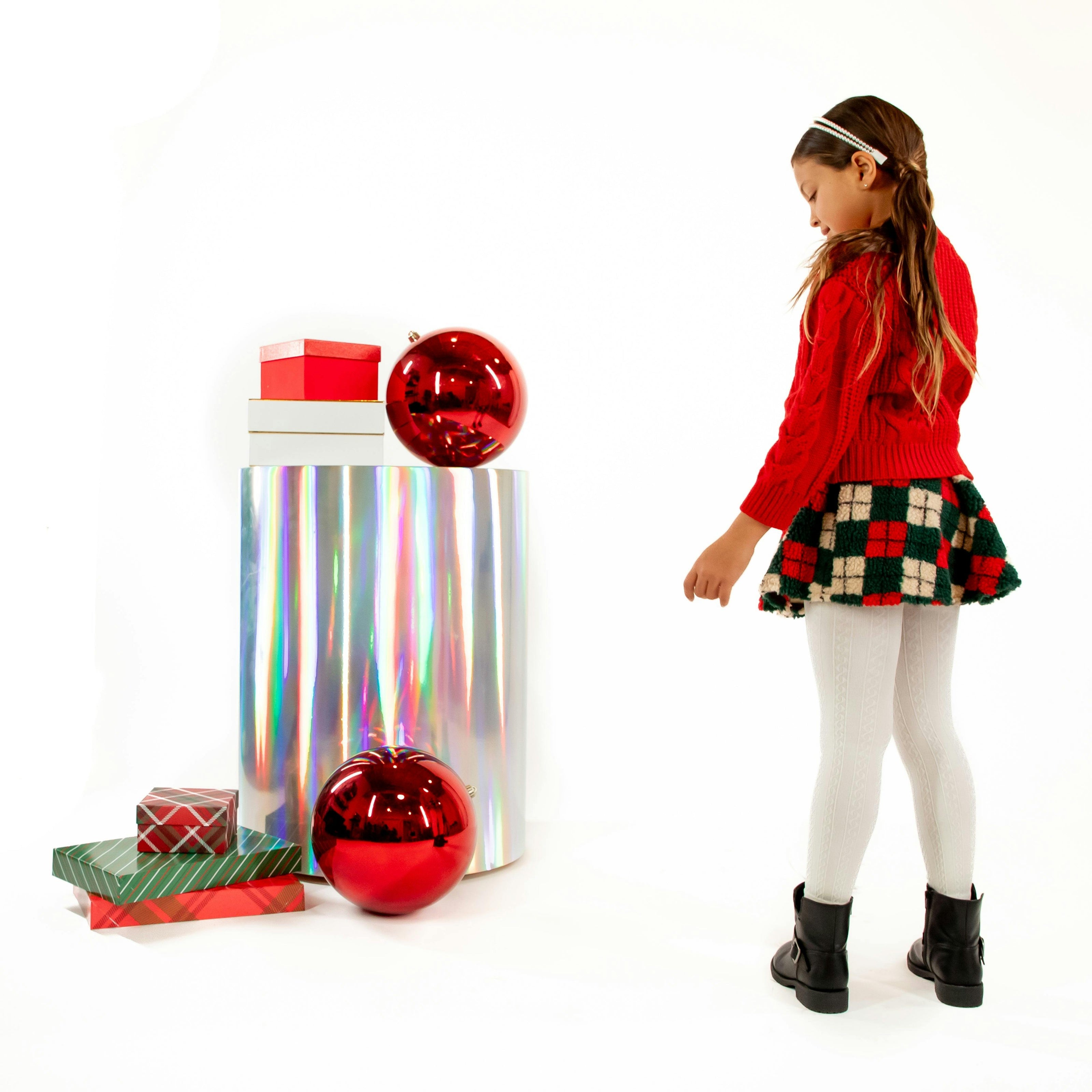 Jr Star Sherpa Argyle Child Swing Skirt