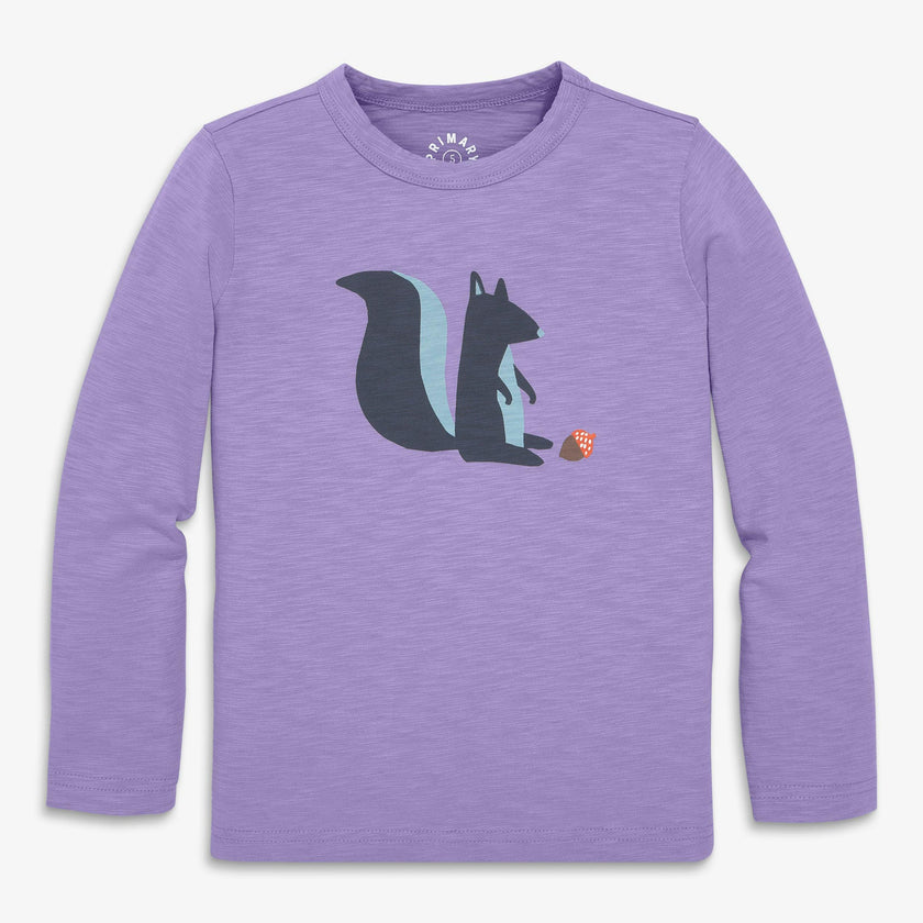 Kids long sleeve squirrel tee