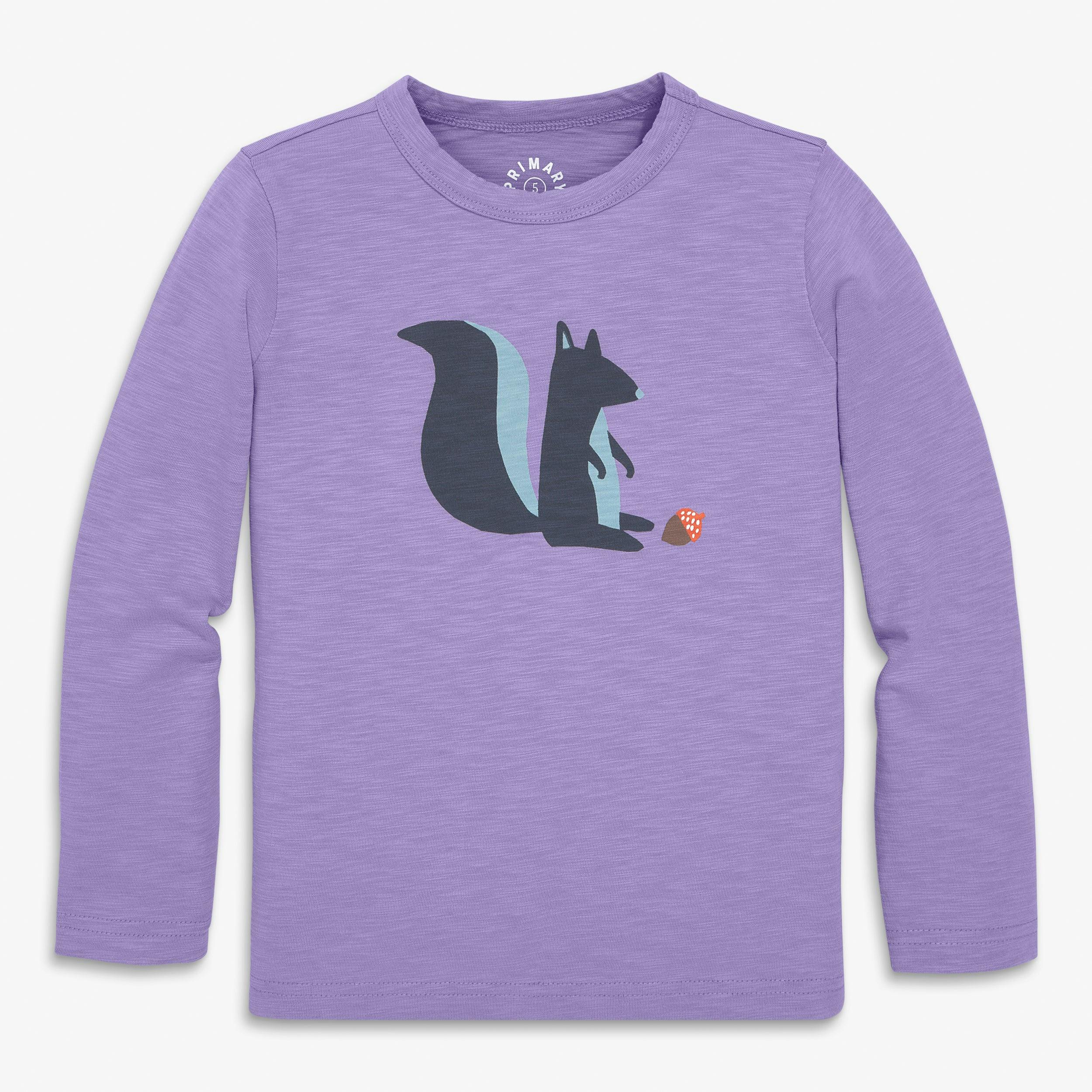 Kids long sleeve squirrel tee