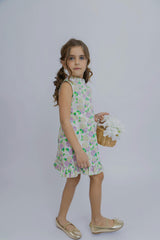 Hydrangeas Shift Dress with Back Bow