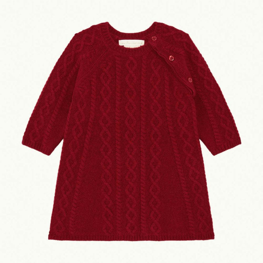 Bowen Cable Knit Dress - Ruby Red