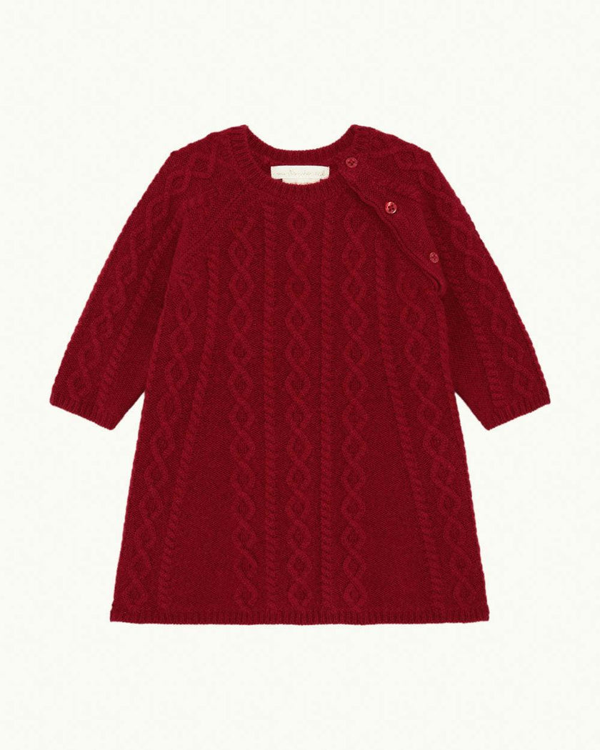 Bowen Cable Knit Dress - Ruby Red