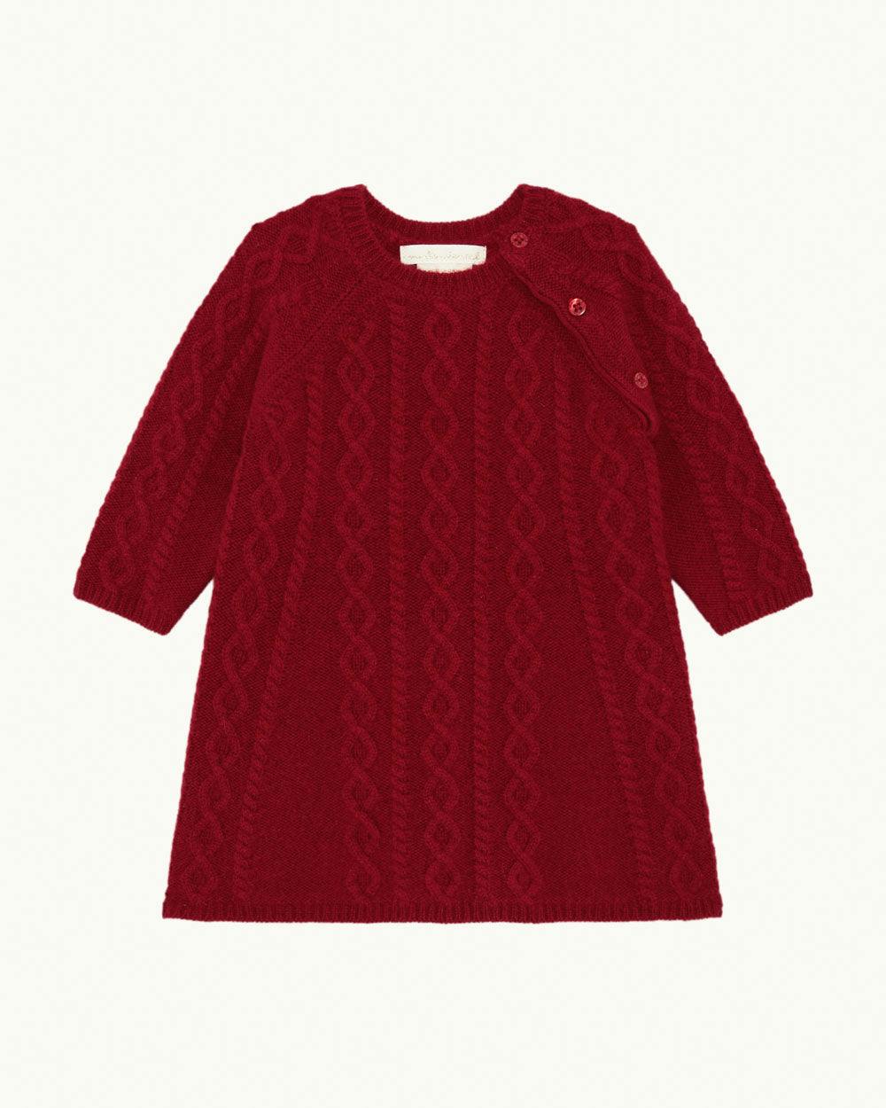 Bowen Cable Knit Dress - Ruby Red