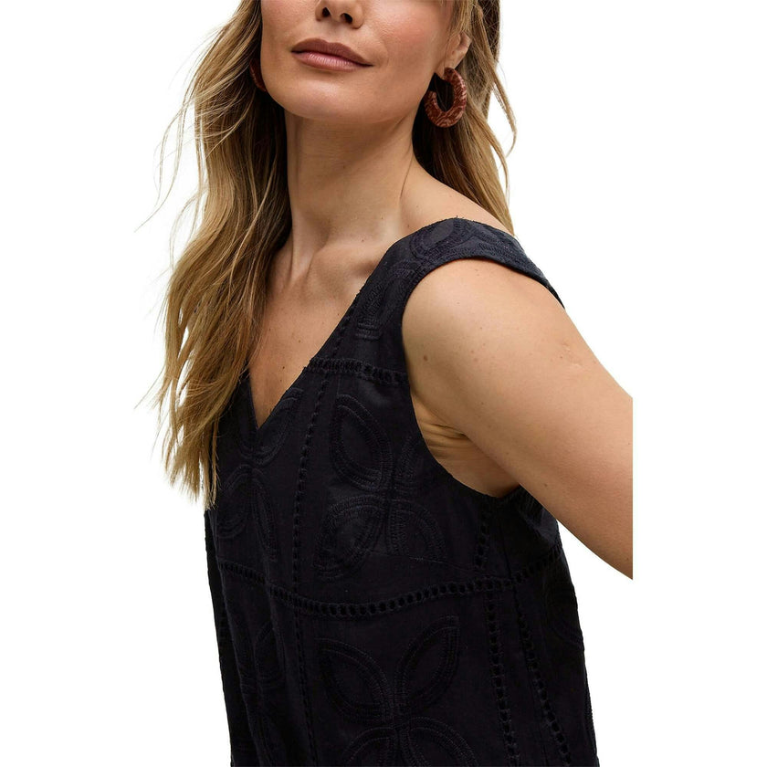 Squire All Over Cut Work Drop Waist Midi Dress