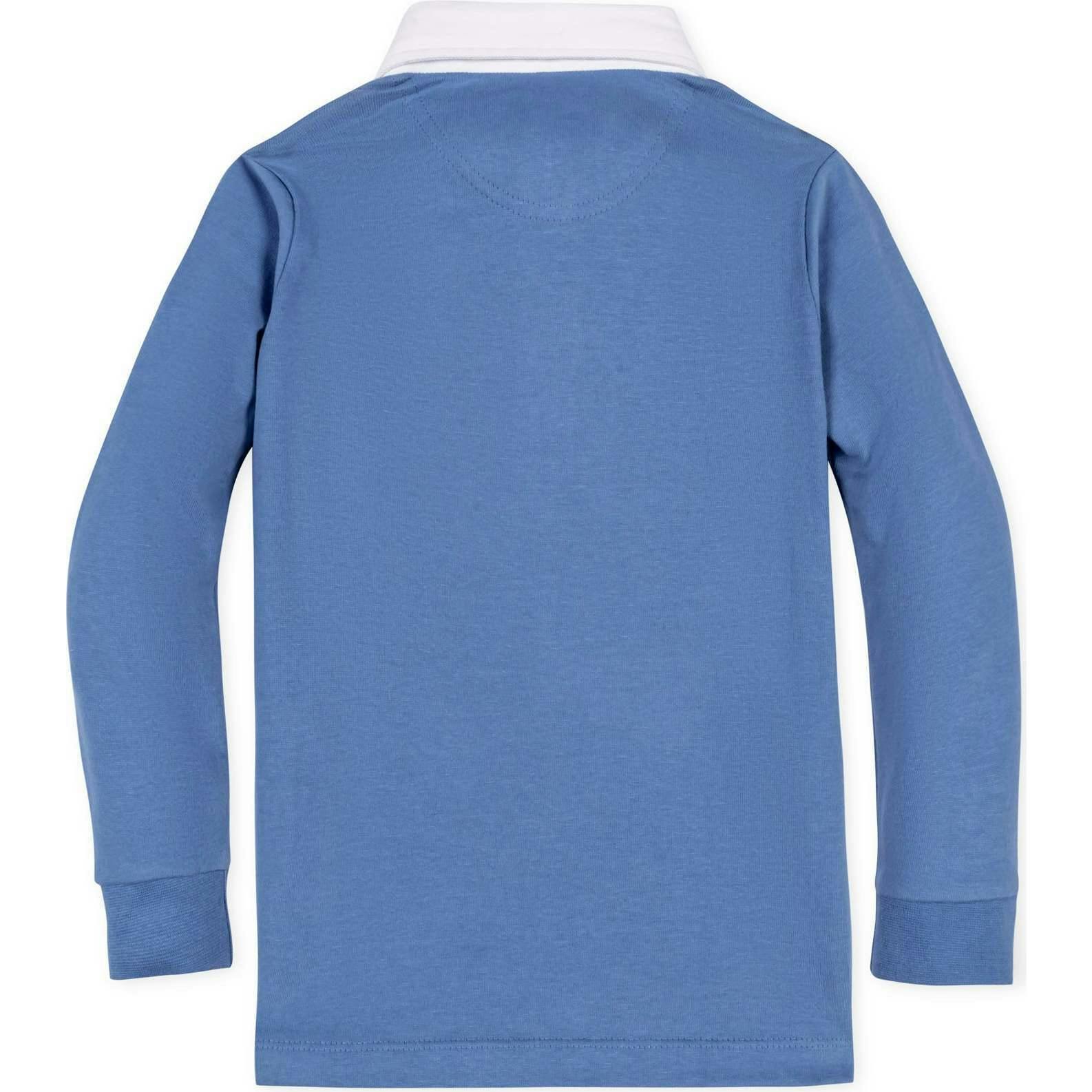 Organic Long Sleeve Rugby Shirt, Blue