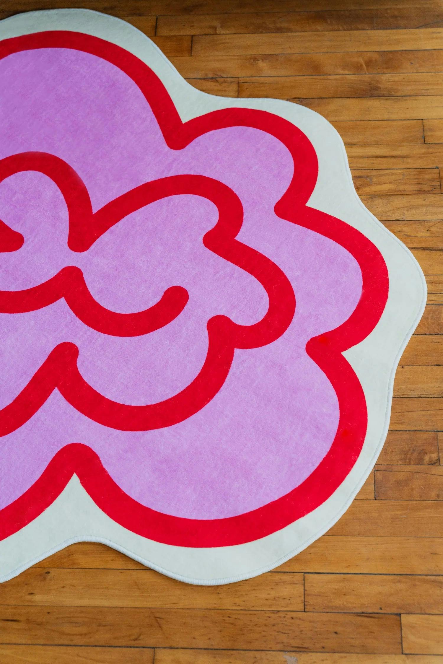 Funky Flower Shaped Irregular Rug by Shayla Goethe
