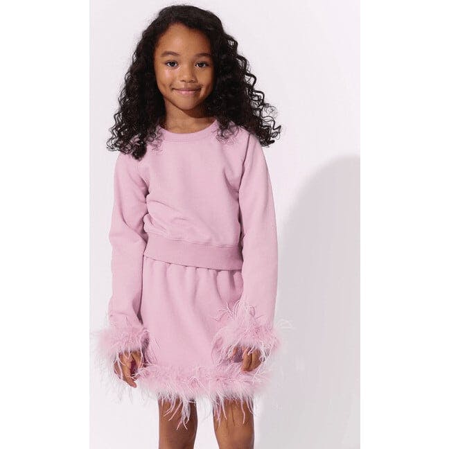 Pink Feather Sweat Suit