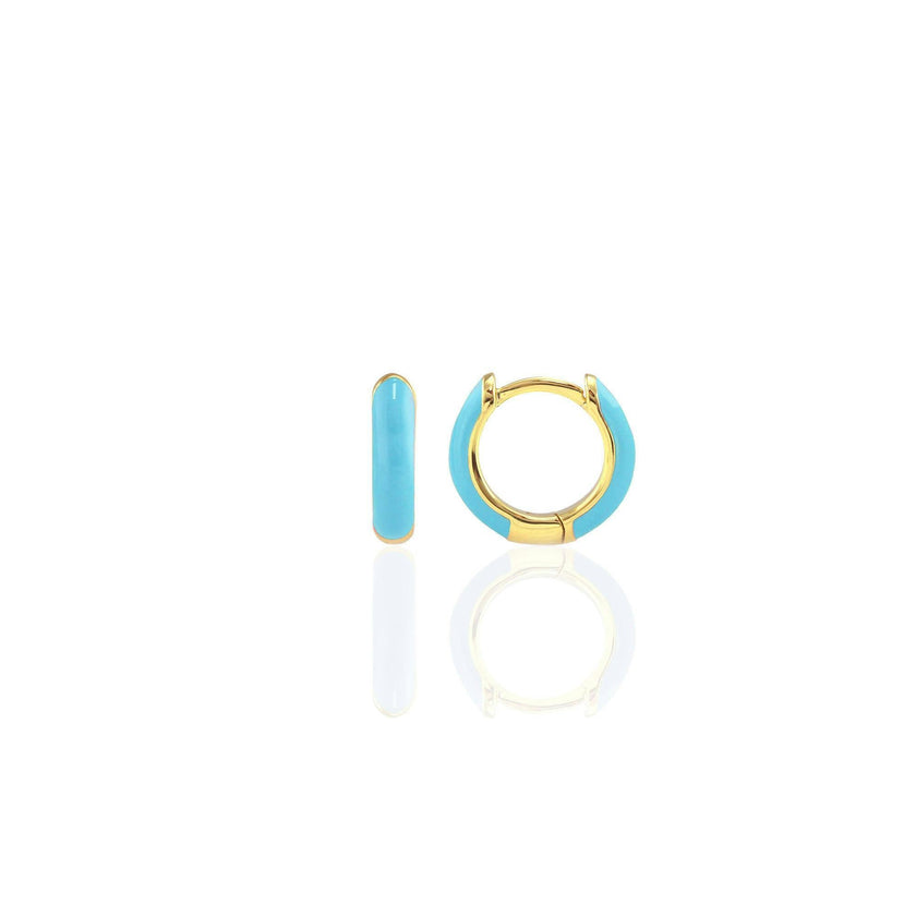 Enamel Huggie Hoop Earrings