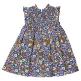 Girls Stevie Dress - True Blue Sketched Floral