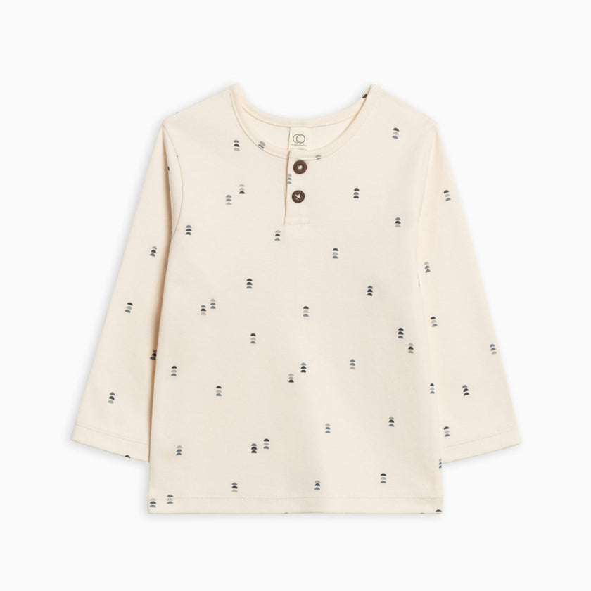 Reef Long Sleeve Henley Bent / Mist + Navy