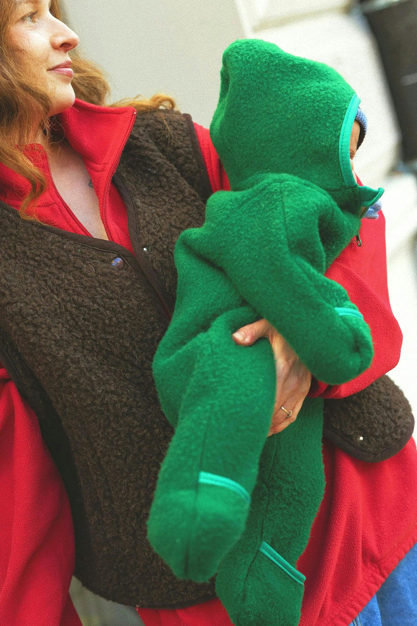 children's merino wool overall - forest green