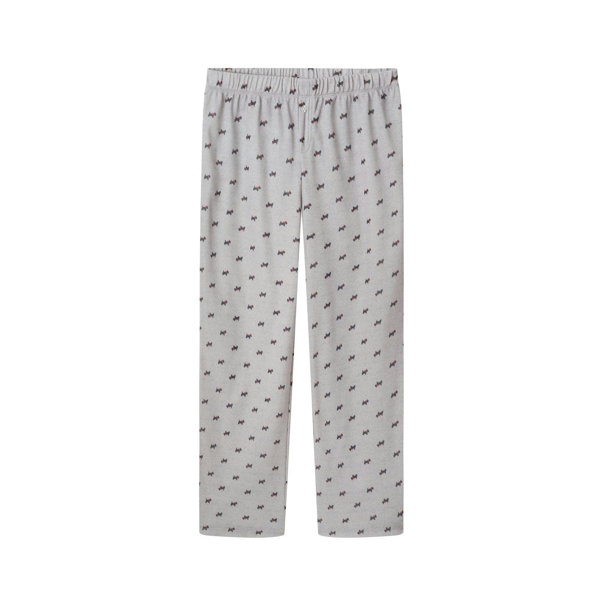 Tween (7-16) Girls Pointelle Pajama Set | Tiny Bows - Grey