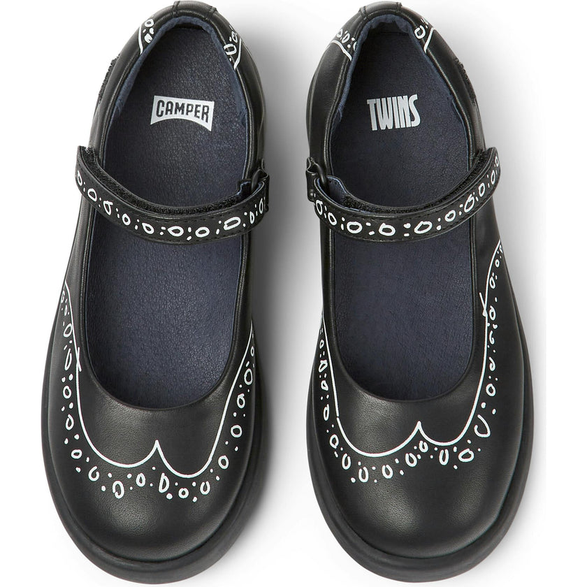 Duet Twins Printed Leather Mary Jane Shoes