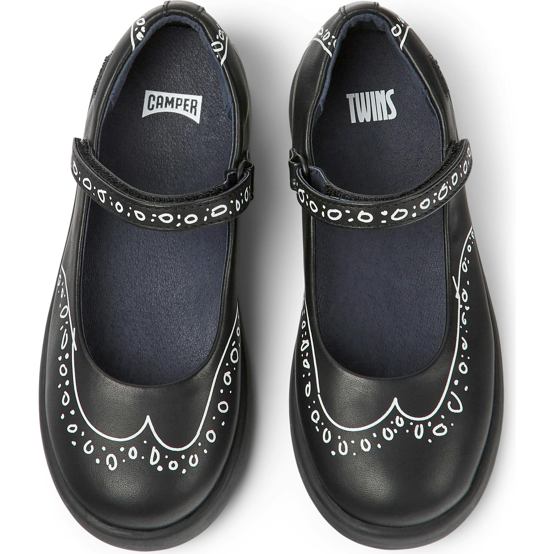 Duet Twins Printed Leather Mary Jane Shoes
