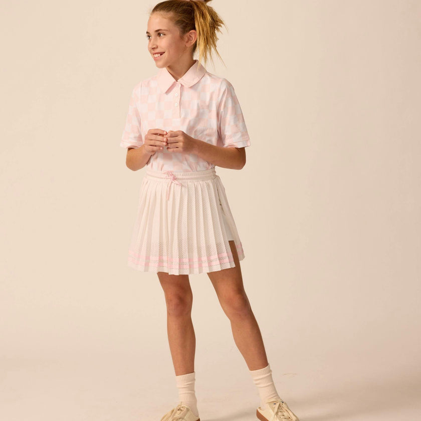 Tech Play Polo in Pink Check