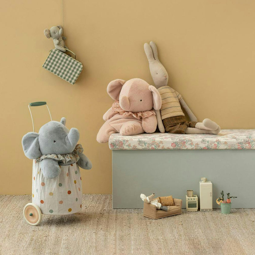 Elephant plush, Big - Blue/grey