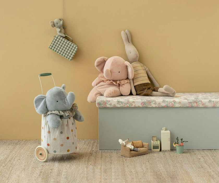 Elephant plush, Big - Blue/grey