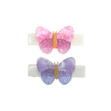 Butterflies Shimmer Lilac Pink Hair Clips