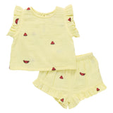 Girls Roey 2-PC Set - Watermelon Embroidery