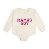 Mama's Boy Patch Long Sleeve Romper