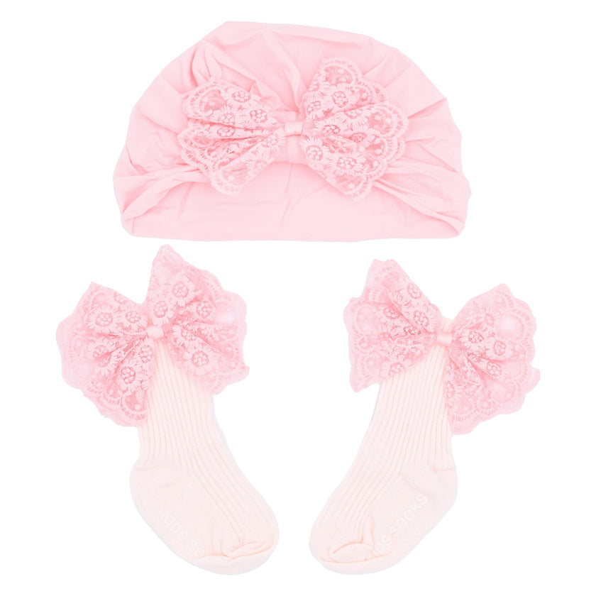 Pink Lace Bow Gift Set