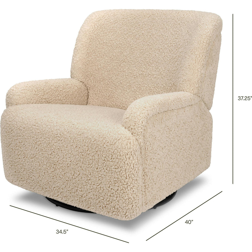 Winslow Extra Wide Recliner And Swivel Glider In Chai Shearling