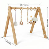 Lilac Wooden Baby Play Gym | Montessori Infant Activity Gym with Hanging Toys