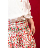 Marie Red Floral Smocked Skirt and Blouse Set