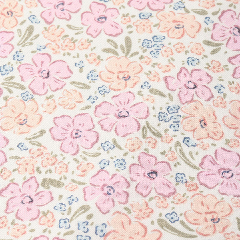 Organic Flutter Romper - Peony