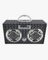 Bluetooth FM Radio W LED  Speakers Black Boombox