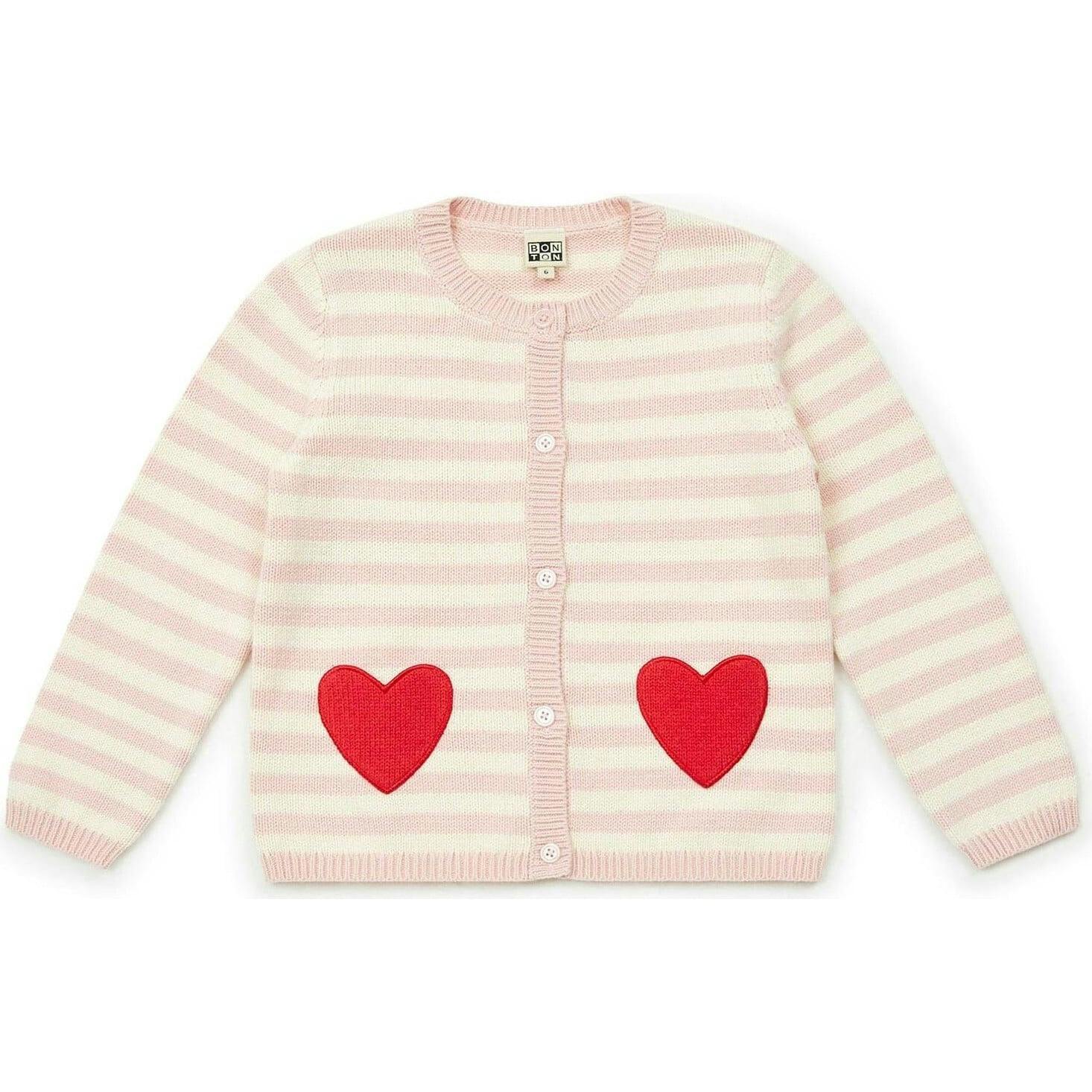 BONTON Madeleine Rose Heart Pocket Cardigan