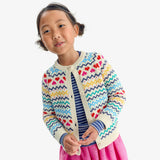 Kids cardigan in fair isle hearts