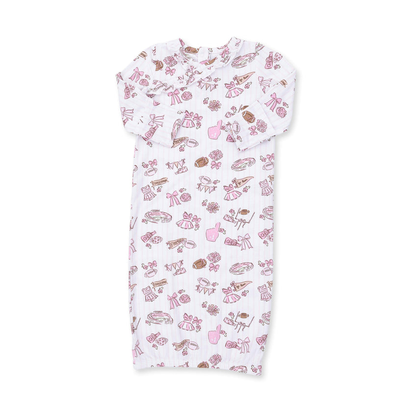 Football Cheer Nursery - Kimono Gown and Ruffle Knotted Hat