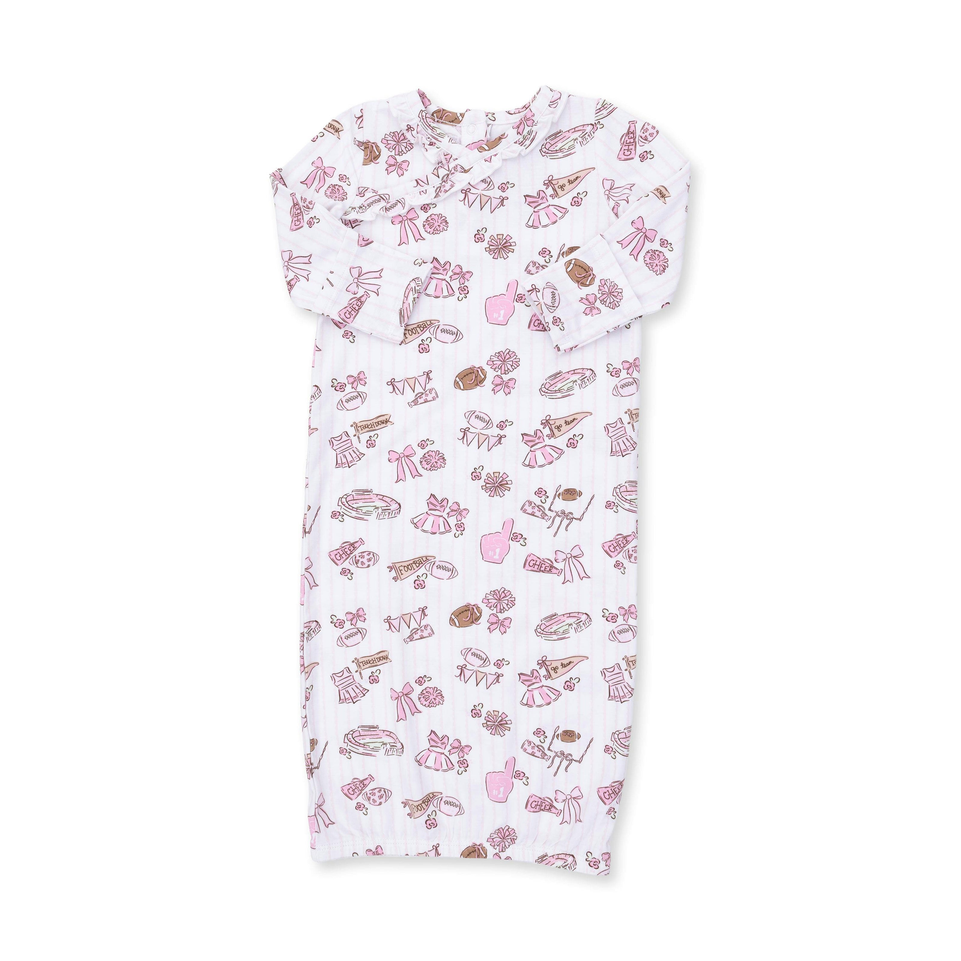 Football Cheer Nursery - Kimono Gown and Ruffle Knotted Hat