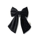 Halo Luxe Vivienne Studded Velvet Medium Hair Clip - Black