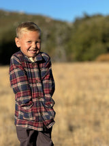 WELLFORD Burgundy Multi Plaid Shacket